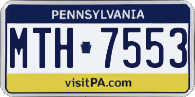PA license plate MTH7553