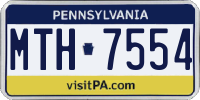 PA license plate MTH7554