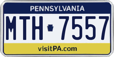 PA license plate MTH7557