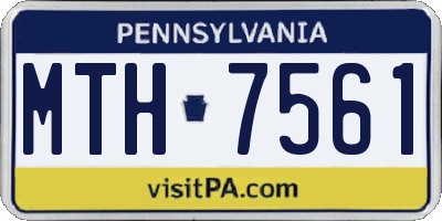 PA license plate MTH7561