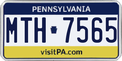 PA license plate MTH7565