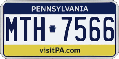 PA license plate MTH7566