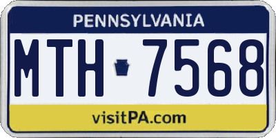 PA license plate MTH7568