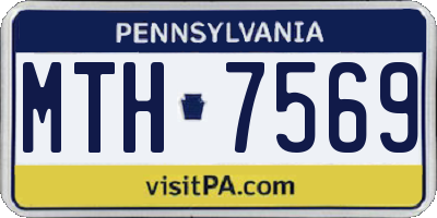 PA license plate MTH7569