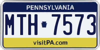 PA license plate MTH7573