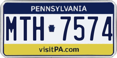 PA license plate MTH7574