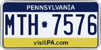 PA license plate MTH7576