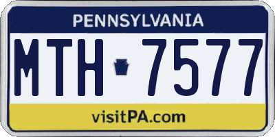 PA license plate MTH7577