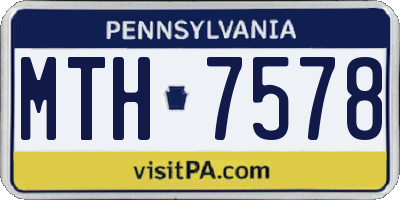PA license plate MTH7578