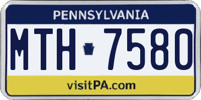PA license plate MTH7580