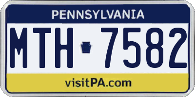 PA license plate MTH7582