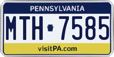PA license plate MTH7585