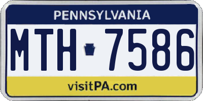 PA license plate MTH7586