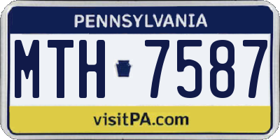 PA license plate MTH7587
