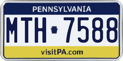 PA license plate MTH7588