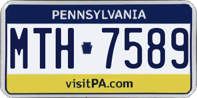 PA license plate MTH7589