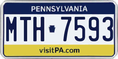 PA license plate MTH7593