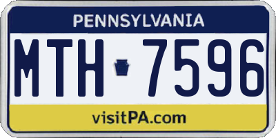 PA license plate MTH7596