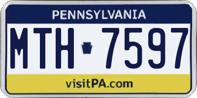 PA license plate MTH7597
