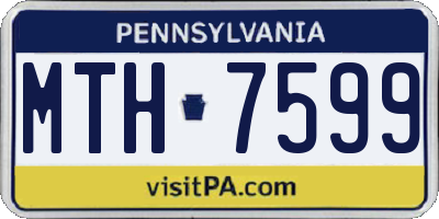 PA license plate MTH7599