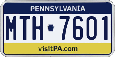 PA license plate MTH7601