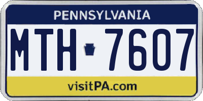 PA license plate MTH7607