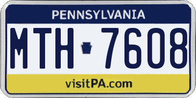 PA license plate MTH7608