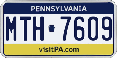 PA license plate MTH7609