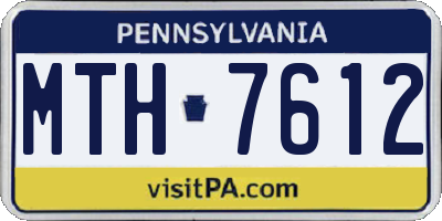 PA license plate MTH7612