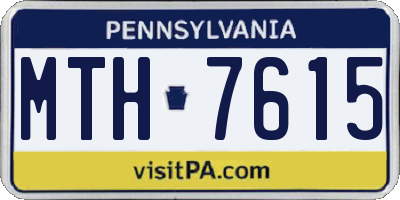 PA license plate MTH7615