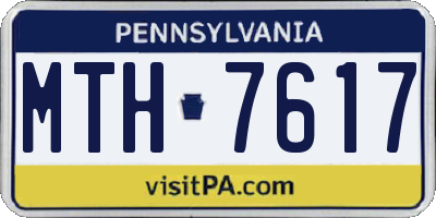 PA license plate MTH7617