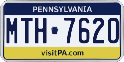 PA license plate MTH7620