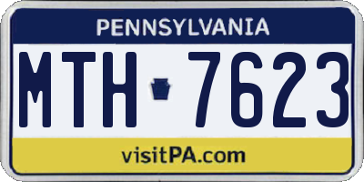PA license plate MTH7623