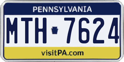 PA license plate MTH7624