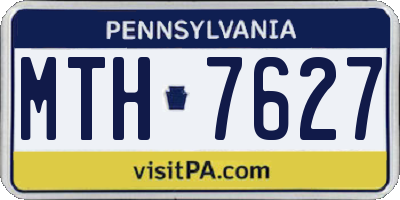 PA license plate MTH7627