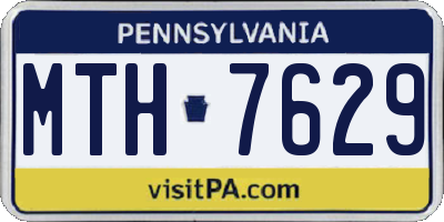 PA license plate MTH7629