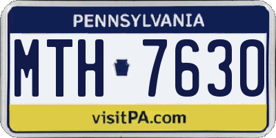 PA license plate MTH7630