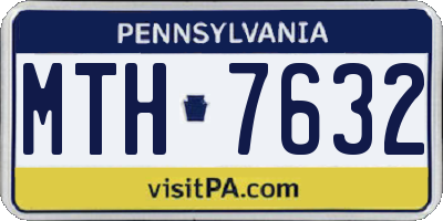 PA license plate MTH7632