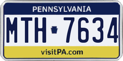 PA license plate MTH7634
