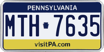 PA license plate MTH7635