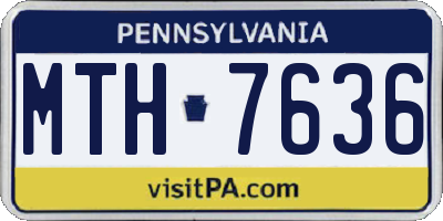 PA license plate MTH7636