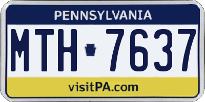 PA license plate MTH7637