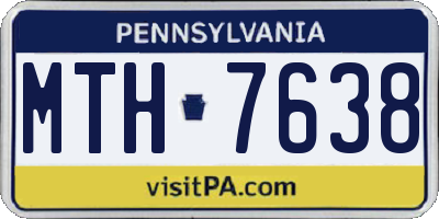 PA license plate MTH7638