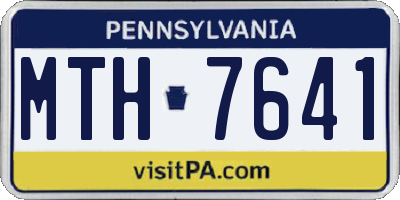 PA license plate MTH7641