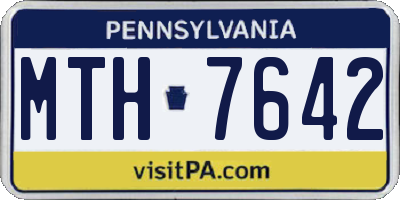 PA license plate MTH7642