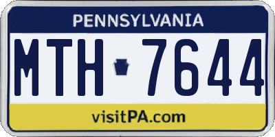 PA license plate MTH7644