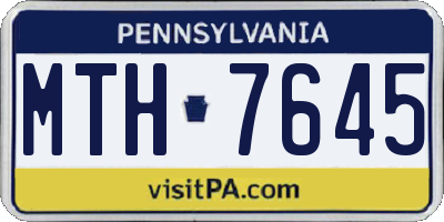 PA license plate MTH7645