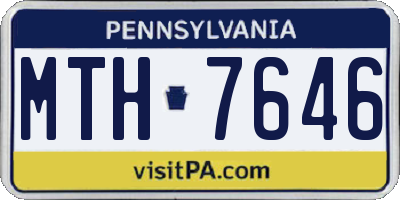 PA license plate MTH7646