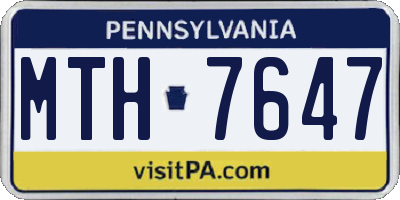 PA license plate MTH7647