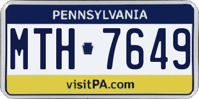 PA license plate MTH7649